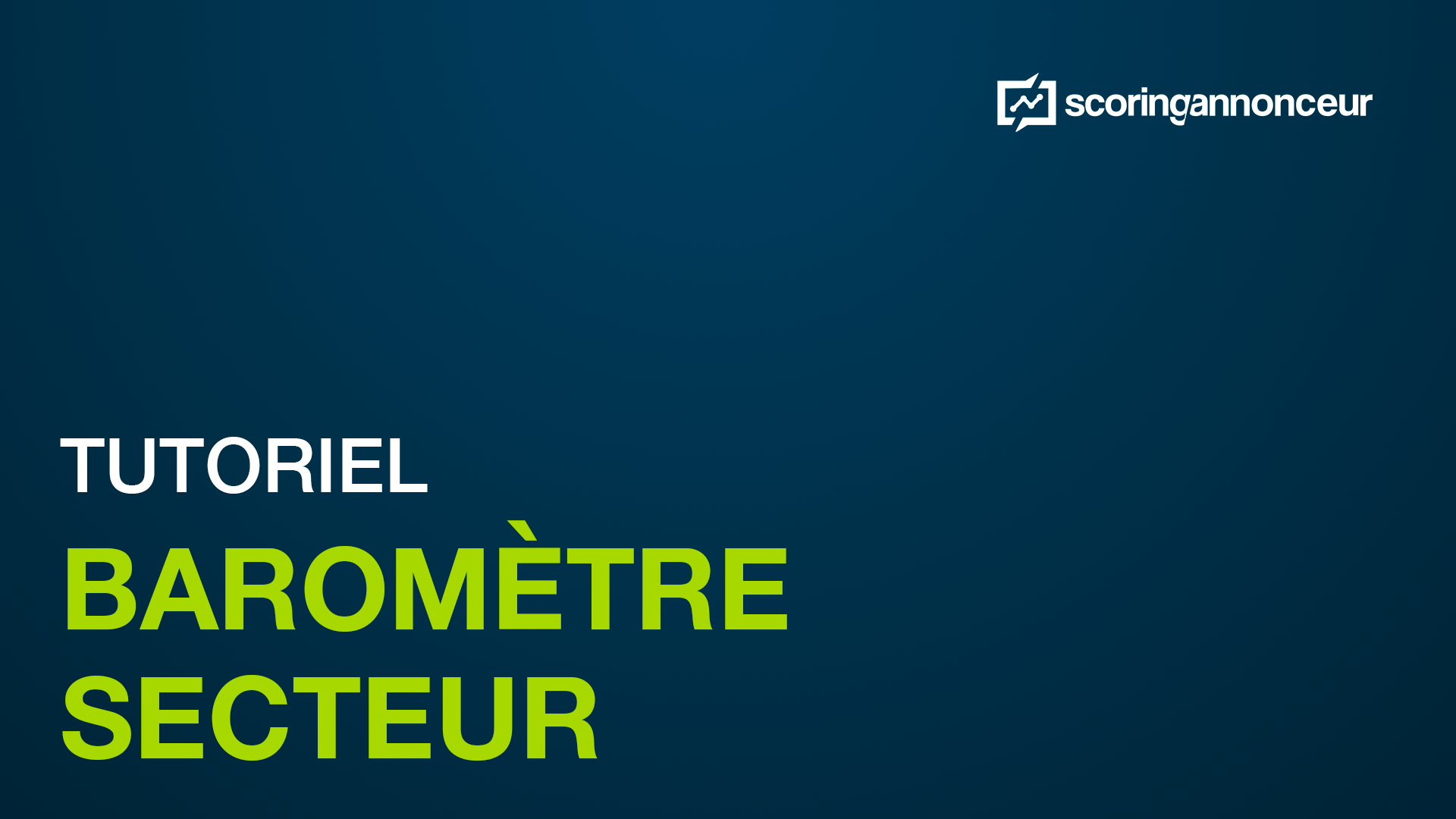 Tutoriel vidéo du module Baromètres secteurs, présenté par Erwan Quérissé, Chargé de communication de Scoring Media