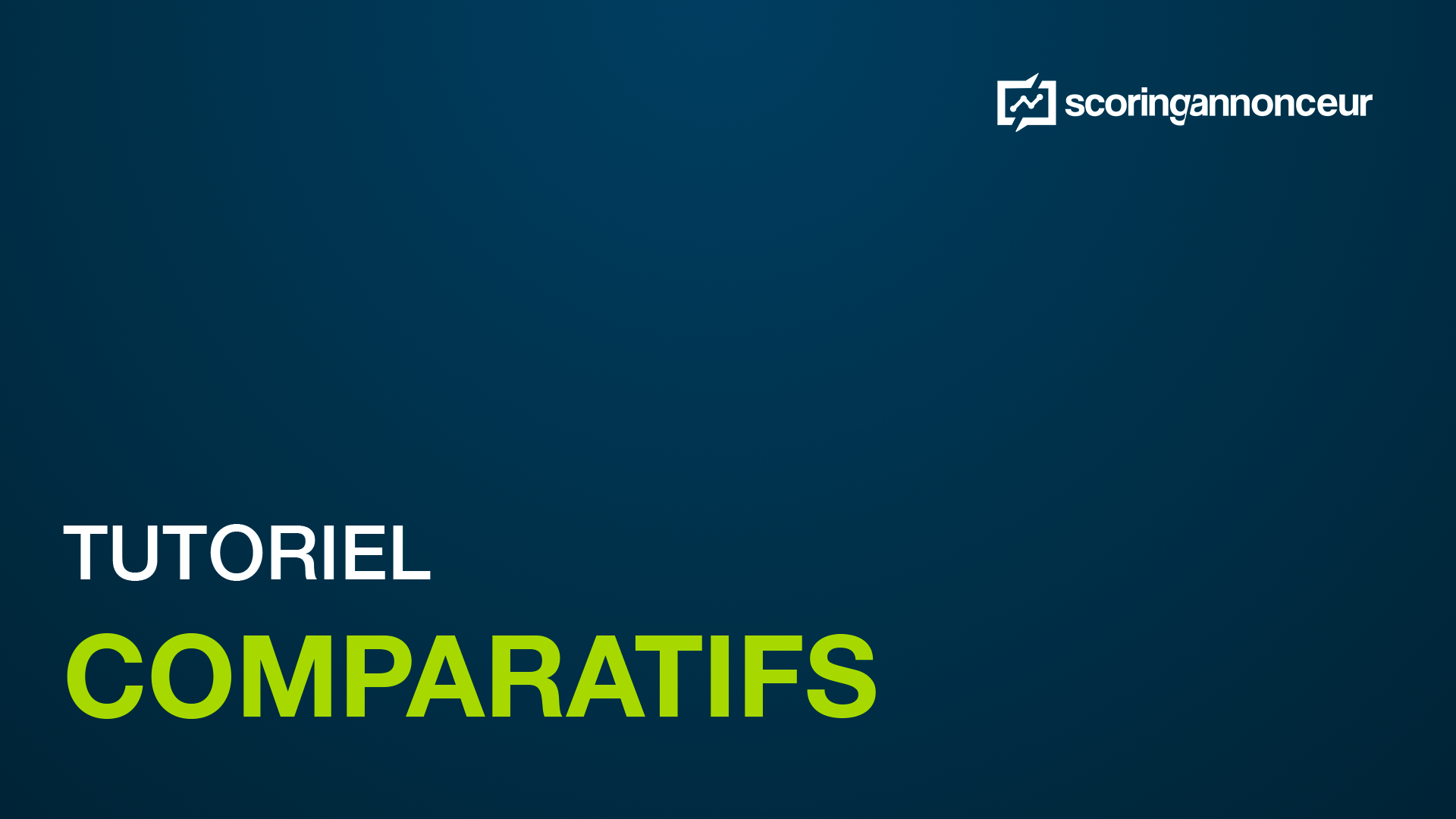Tutoriel vidéo du module Comparatifs, présenté par Erwan Quérissé, Chargé de communication de Scoring Media