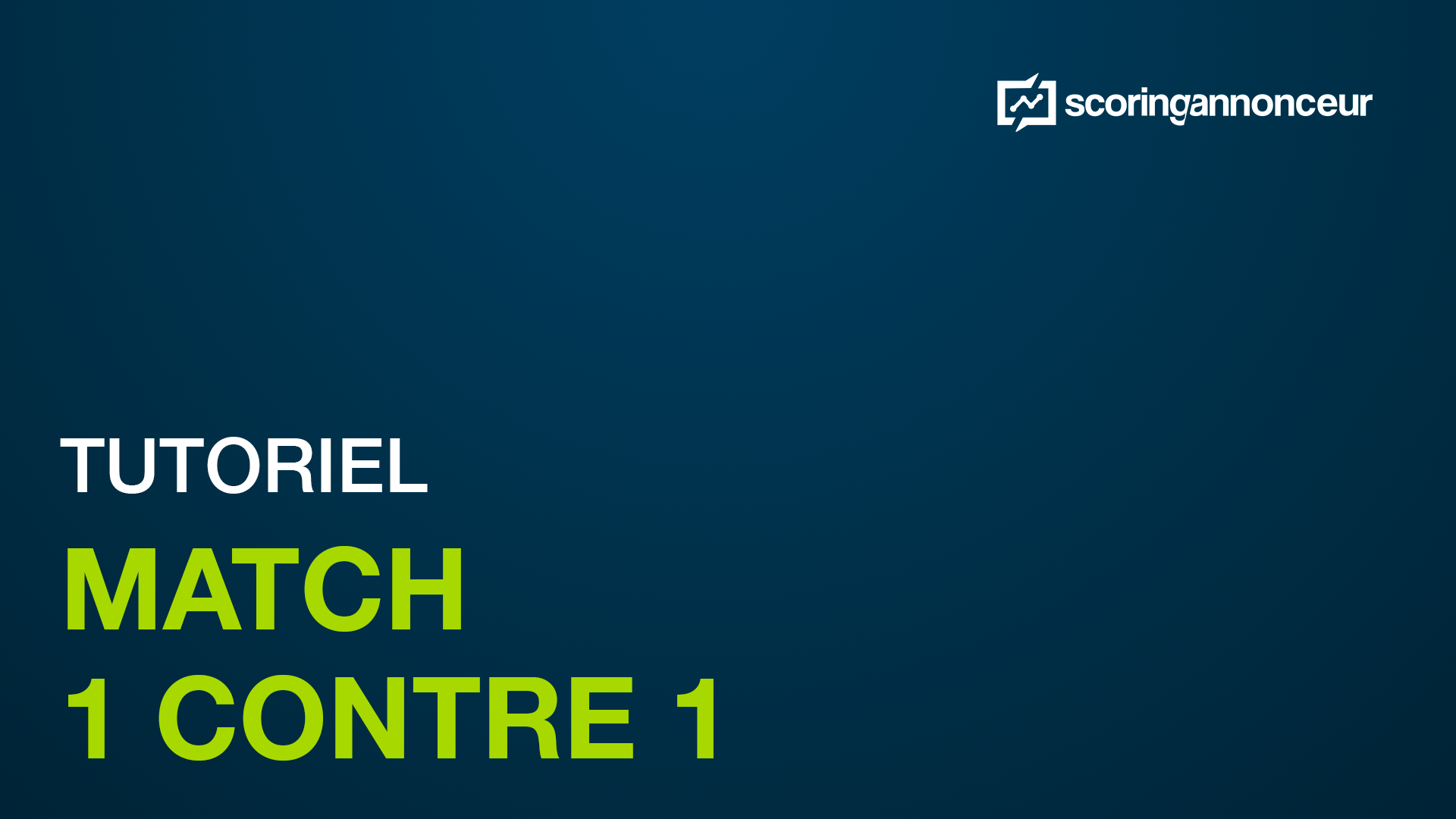 Tutoriel vidéo du module Match 1 contre 1, présenté par Erwan Quérissé, Chargé de communication de Scoring Media